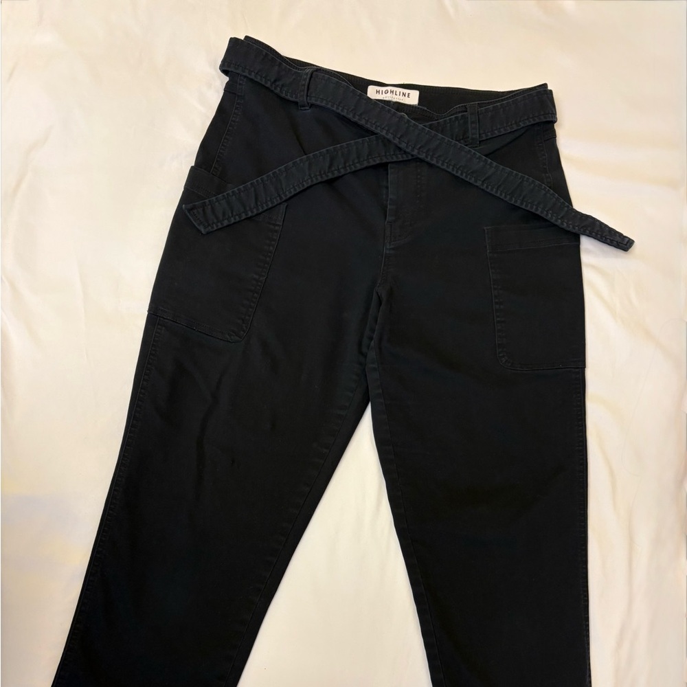 Highline Collective Black Belted Utility Pants Size 31 Ankle Length Workwear